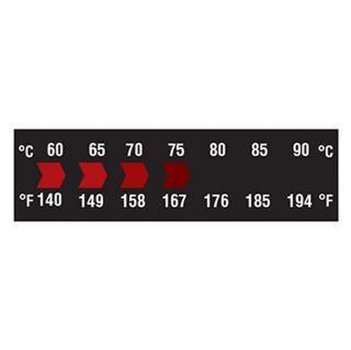 DIGITEMP HORIZONTAL SINGLE COLOR REVERSIBLE THERMOMETER RANGE 140-194F (10 PACK) - Perfect Lab